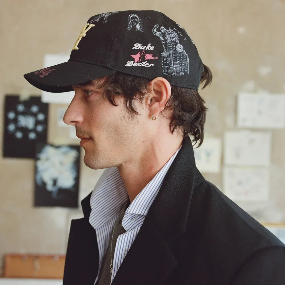 Hand-Painted NY Black Cap