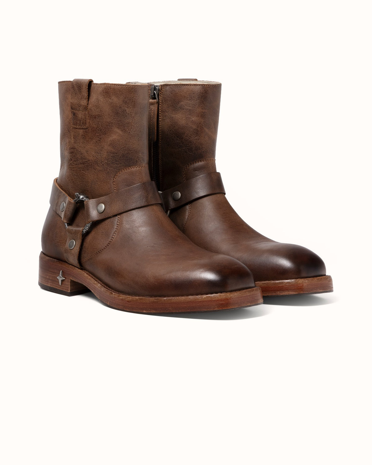 Harley Brown Distressed Biker Boot - Men's