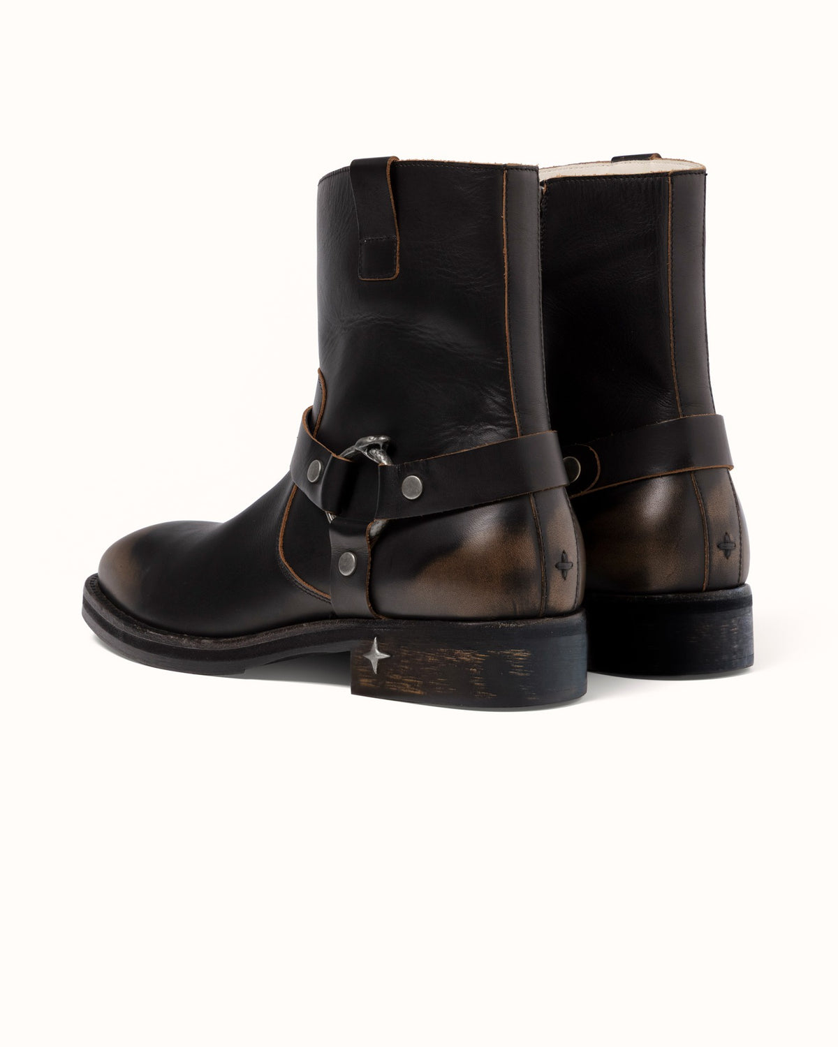 Harley Black Distressed Biker Boot - Men's