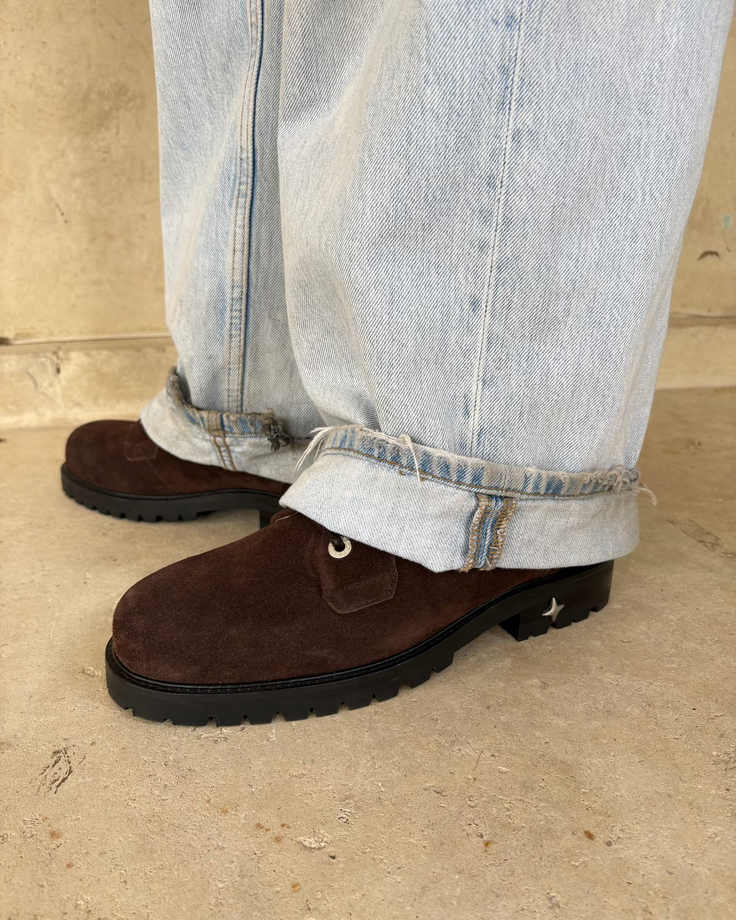 Lennon Chocolate Suede Derby - Men's