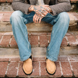 Ezra Tan Suede Ruched Loafer - Men's