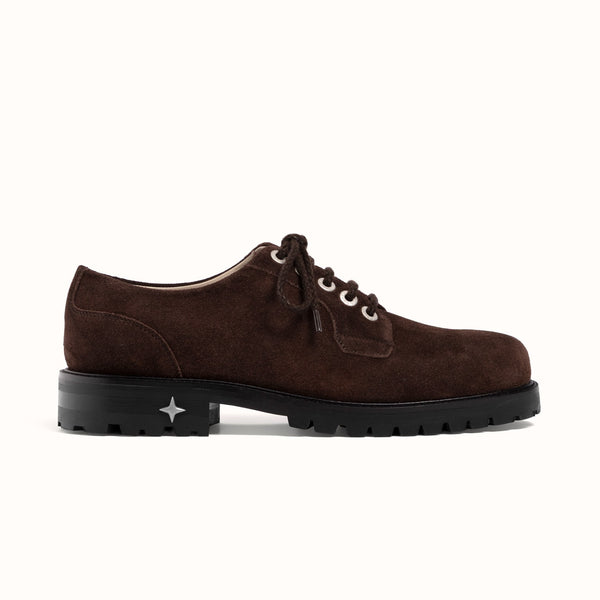 Lennon Chocolate Suede Derby - Men's