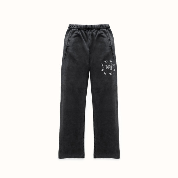 NY Paint Splatter Washed Grey Sweat Pant