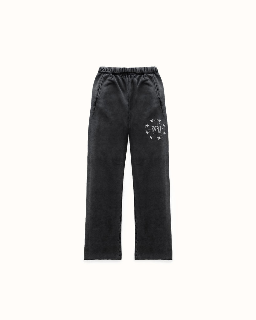 NY Paint Splatter Washed Grey Sweat Pants | DUKE + DEXTER