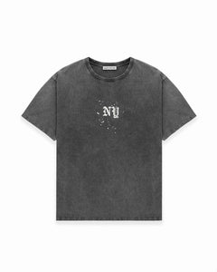 NY Paint Splatter Washed Grey T-Shirt