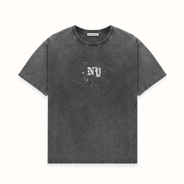 NY Paint Splatter Washed Grey T-Shirt