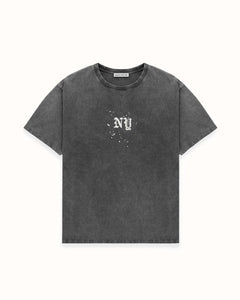NY Paint Splatter Washed Grey T-Shirt