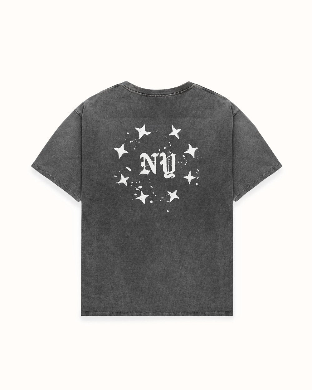 NY Paint Splatter Washed Grey T-Shirt