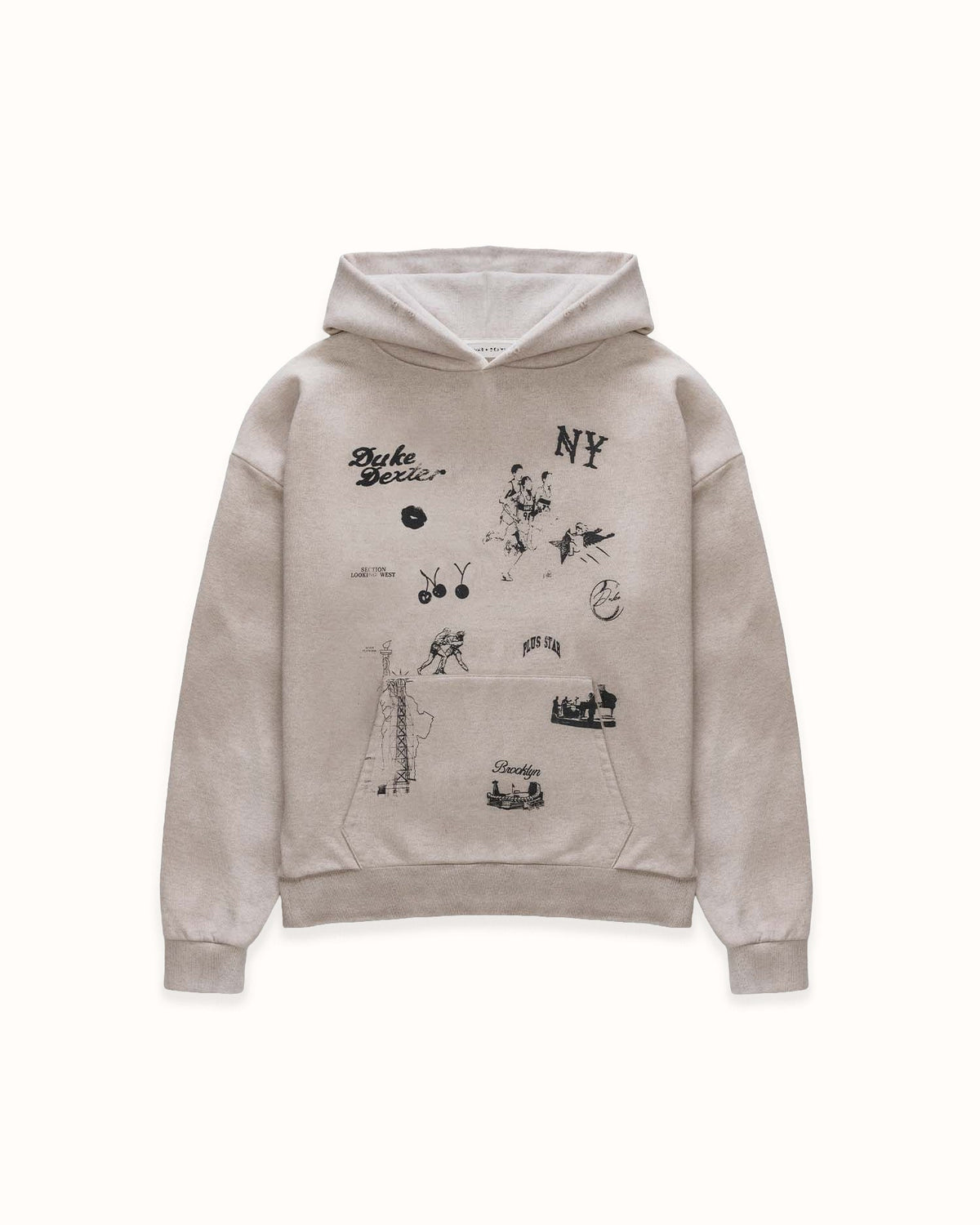 NY Sketch Oat Marl Hoodie