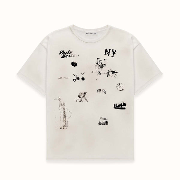 NY Sketch Vintage White T-Shirt
