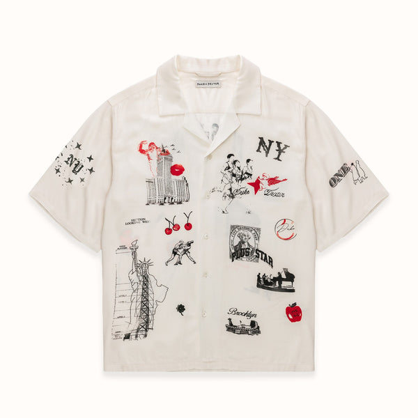 NY Sketch Vintage White + Red + Black Shirt