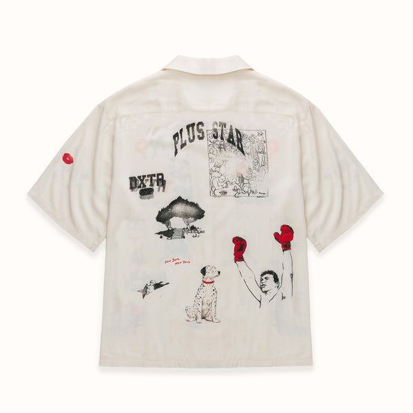 NY Sketch Vintage White + Red + Black Shirt