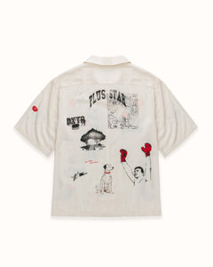 NY Sketch Vintage White + Red + Black Shirt
