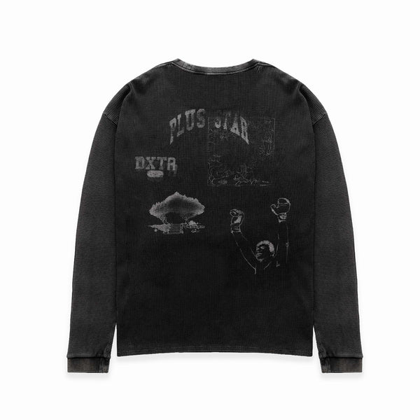 NY Sketch Washed Grey Waffle Top