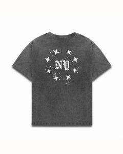 NY Paint Splatter Washed Grey T-Shirt
