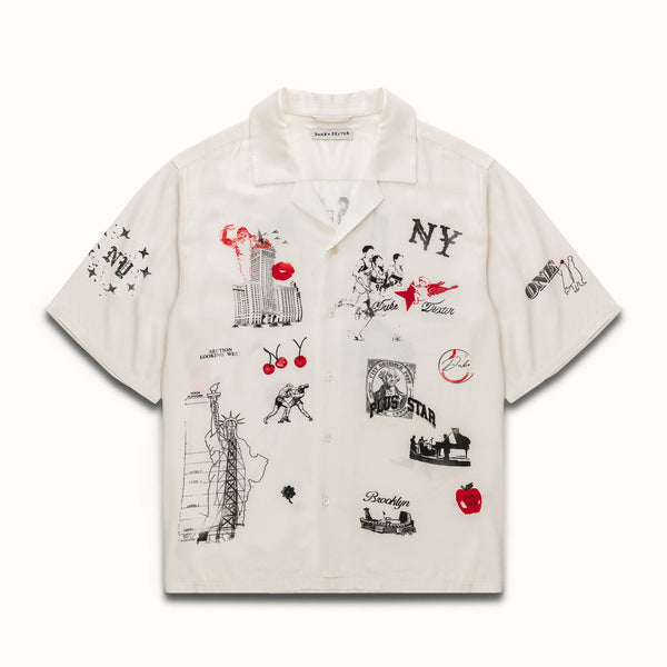 NY Sketch Vintage White + Red + Black Shirt
