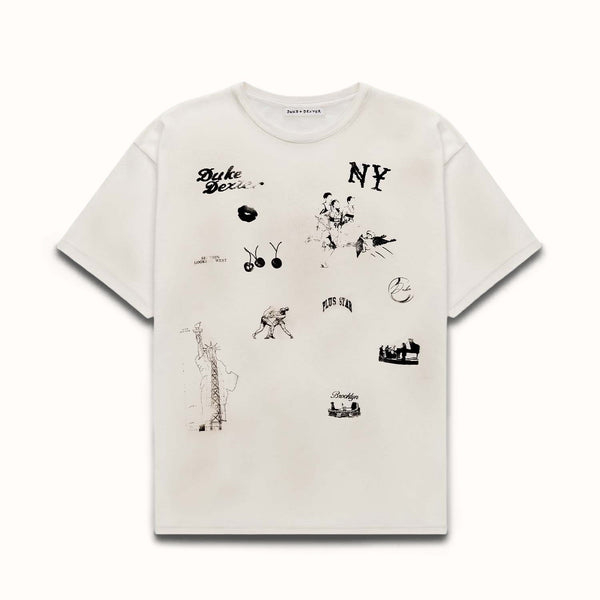 NY Sketch Vintage White T-Shirt