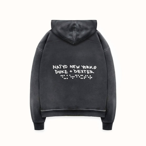 Naiyo NY Washed Black Hoodie