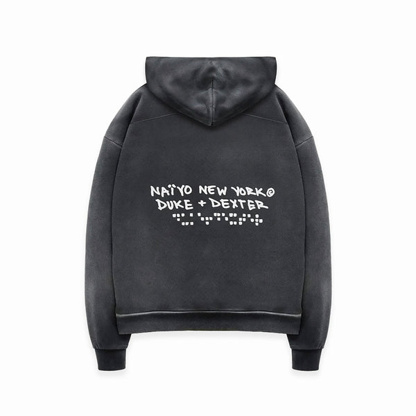 Naiyo NY Washed Black Hoodie