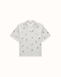 Pin Up Antique White Short Sleeve Shirt