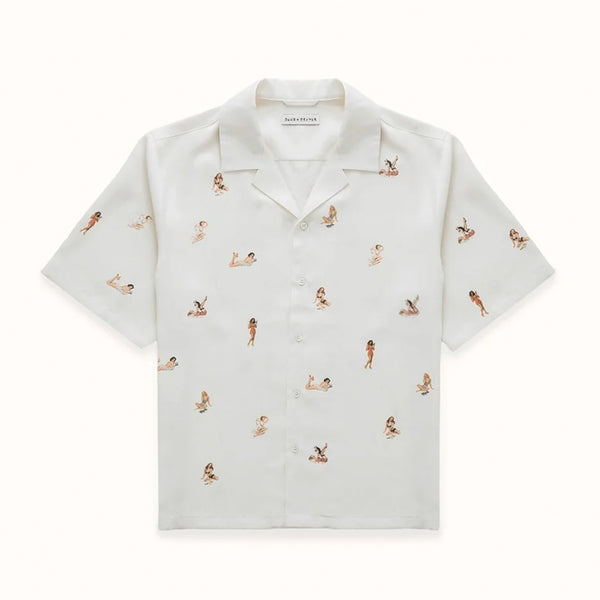 Pin Up Antique White Short Sleeve Shirt