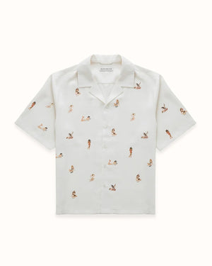 Pin Up Antique White Short Sleeve Shirt