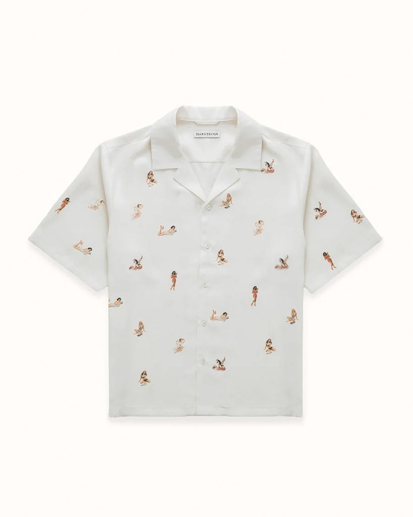 Pin Up Antique White Short Sleeve Shirt