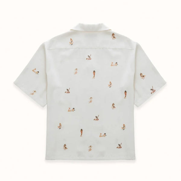 Pin Up Antique White Short Sleeve Shirt