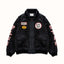 Plus Black Satin Bomber Jacket