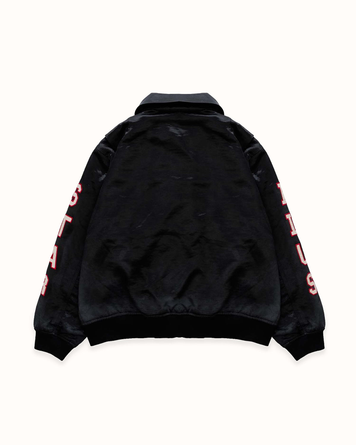 Plus Black Satin Bomber Jacket