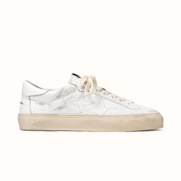 Plus Court White Distressed Sneaker - Men's