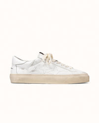 Plus Court White Distressed Sneaker - Men's