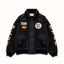 Plus Black Satin Bomber Jacket