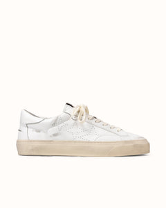 Plus Court White Distressed Sneaker - Men's