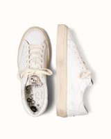 Plus Court White Distressed Sneaker - Men's