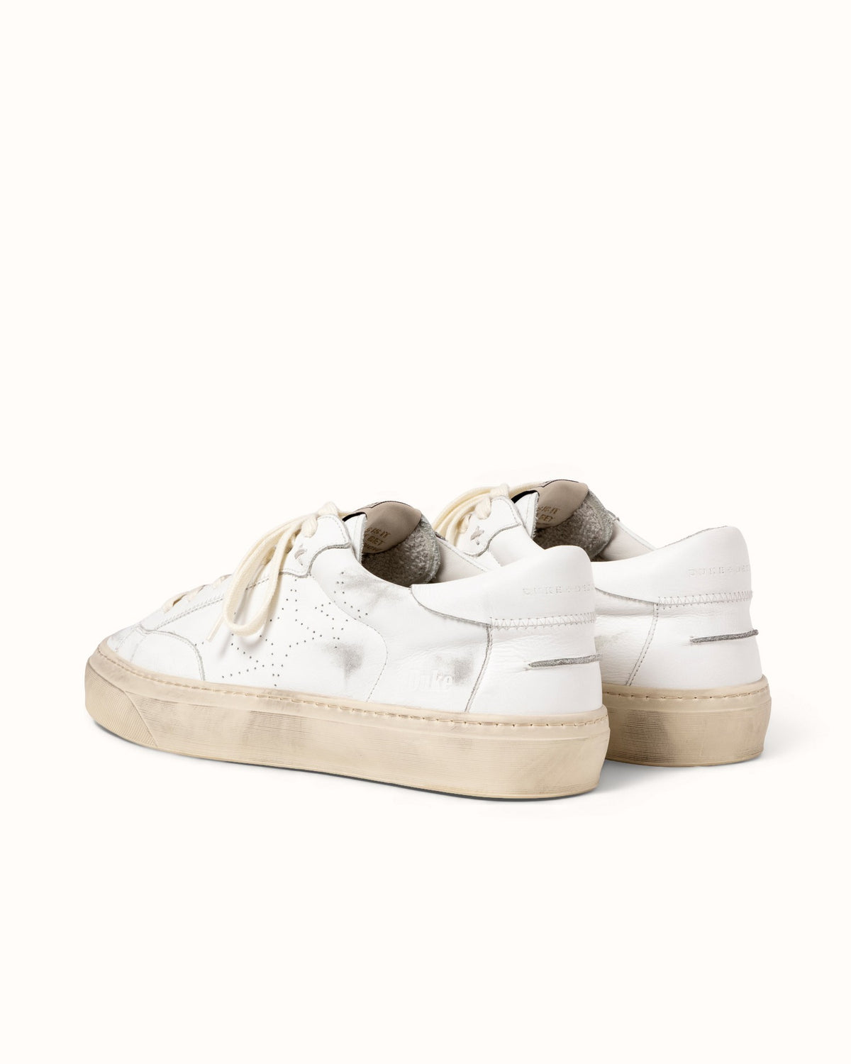 Plus Court White Distressed Sneaker - Men's