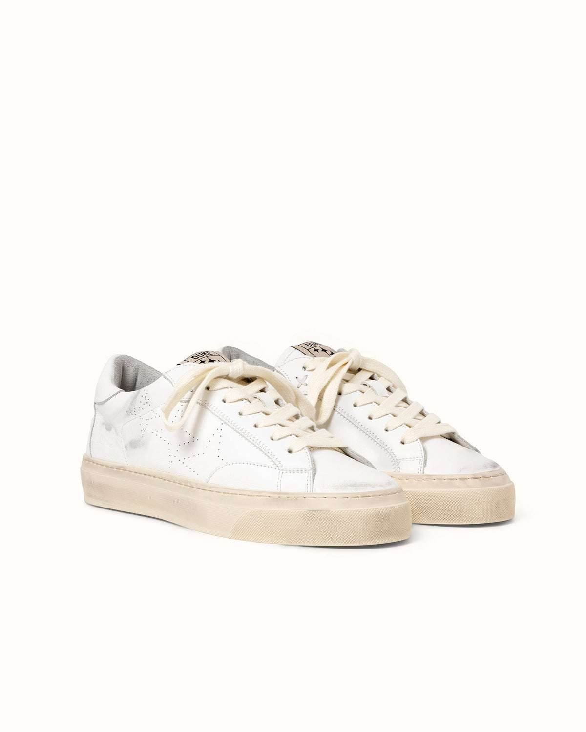 Plus Court White Distressed Sneaker - Women's