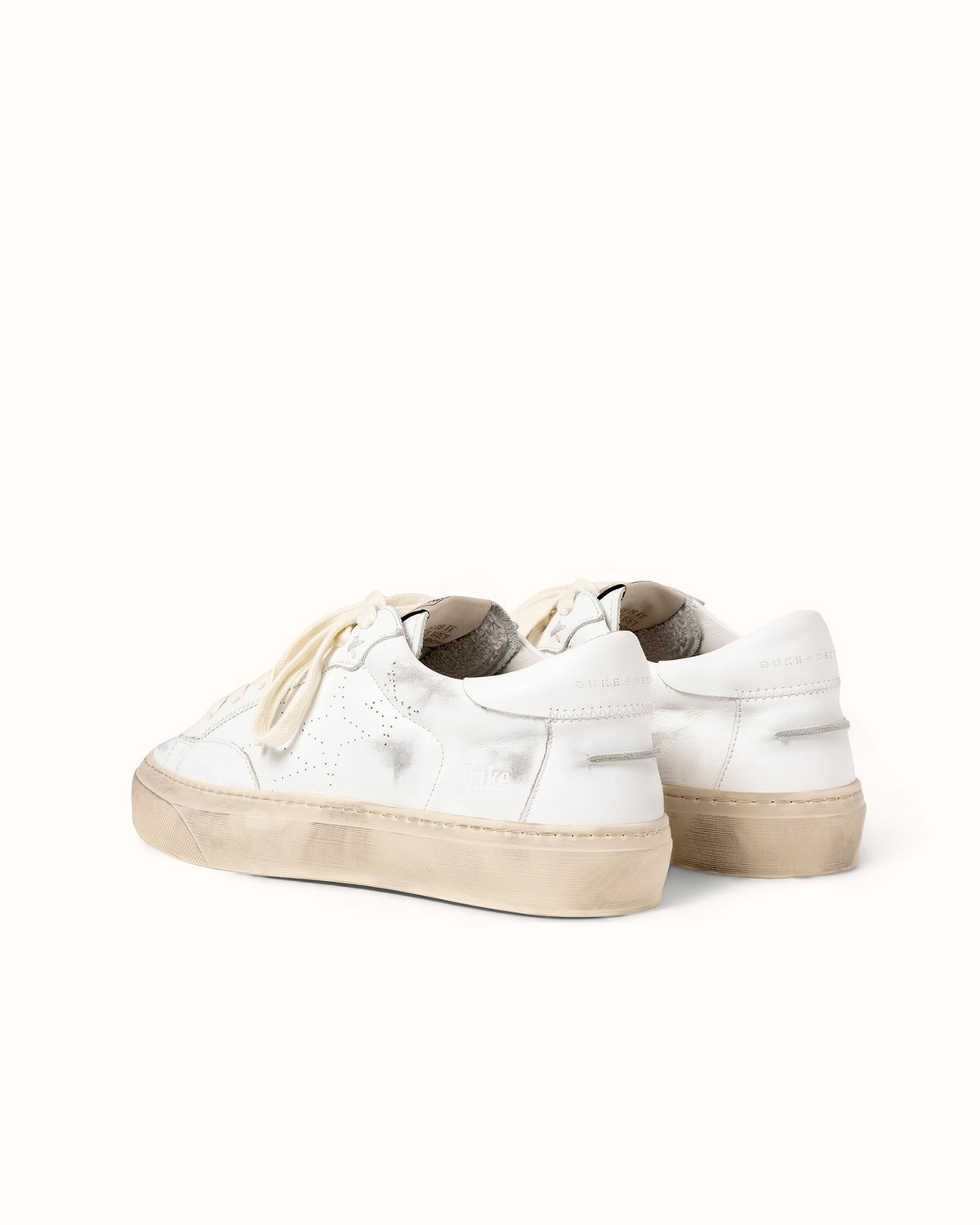 Plus Court White Distressed Sneaker - Women's