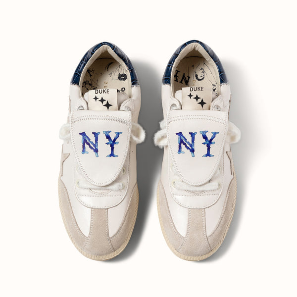 Plus Duke NY White + Navy Sneaker - Women's