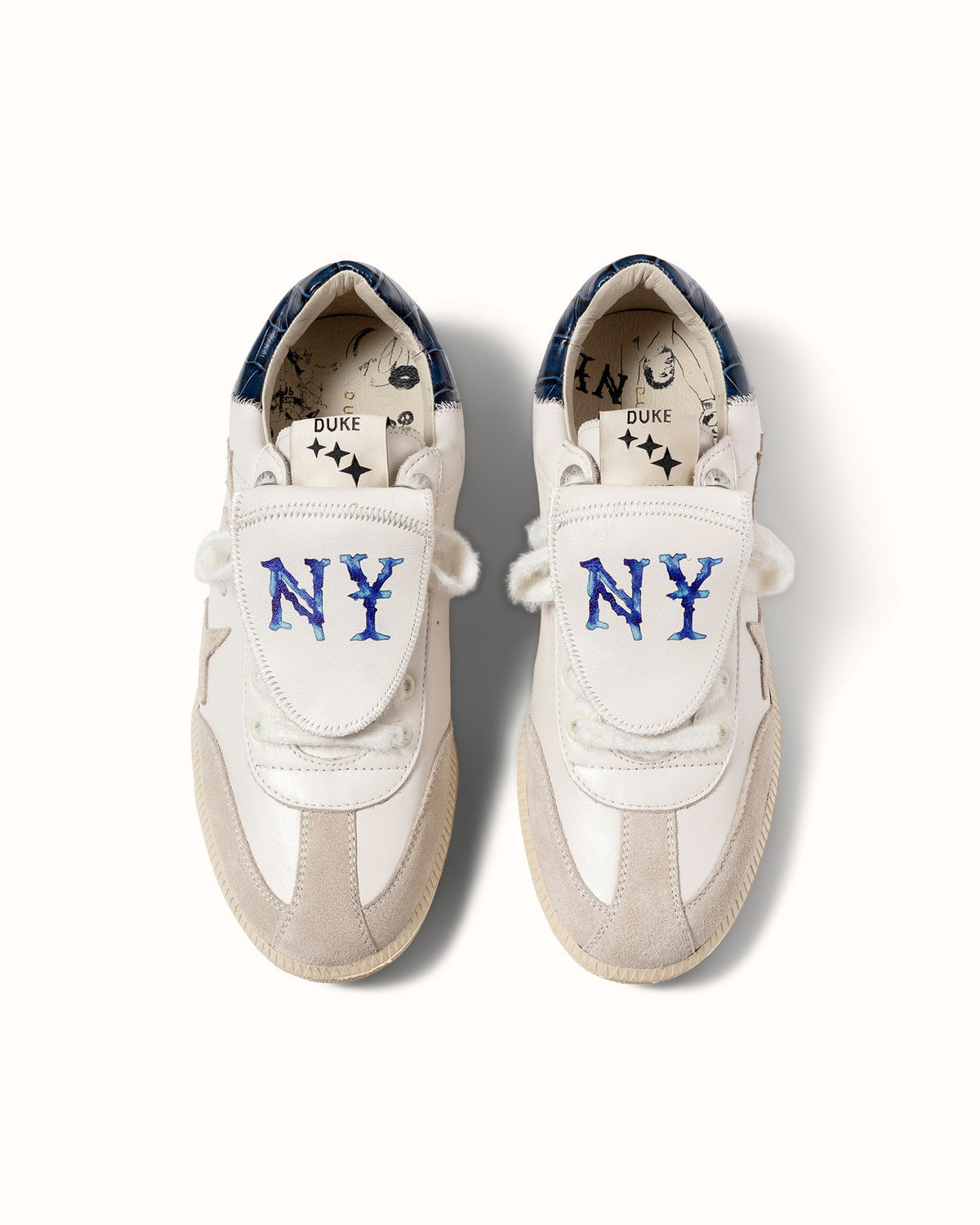 Plus Duke NY White + Navy Sneaker - Women's