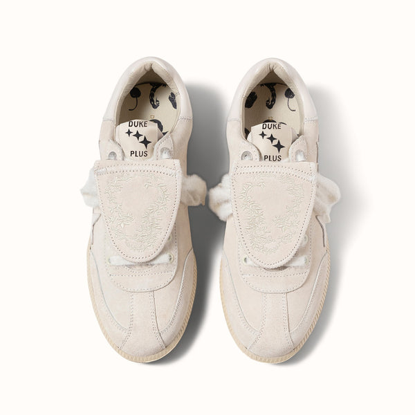 Plus Duke Off-White Suede Sneaker - Women's