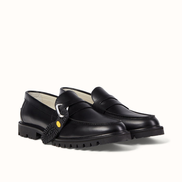 Vibram Black Carrarmato Lug Loafer - Men's