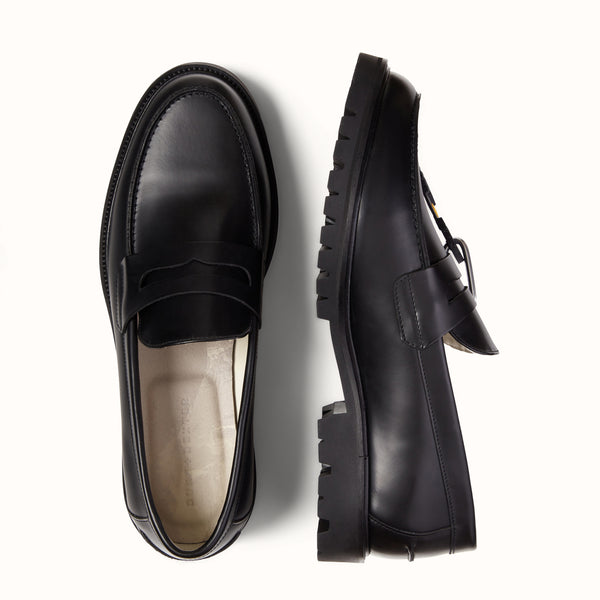 Vibram Black Carrarmato Lug Loafer - Men's