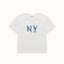Watercolour NY Vintage White Baby Tee - Women's