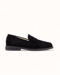 Wilde Black Suede Penny Loafer - Men's