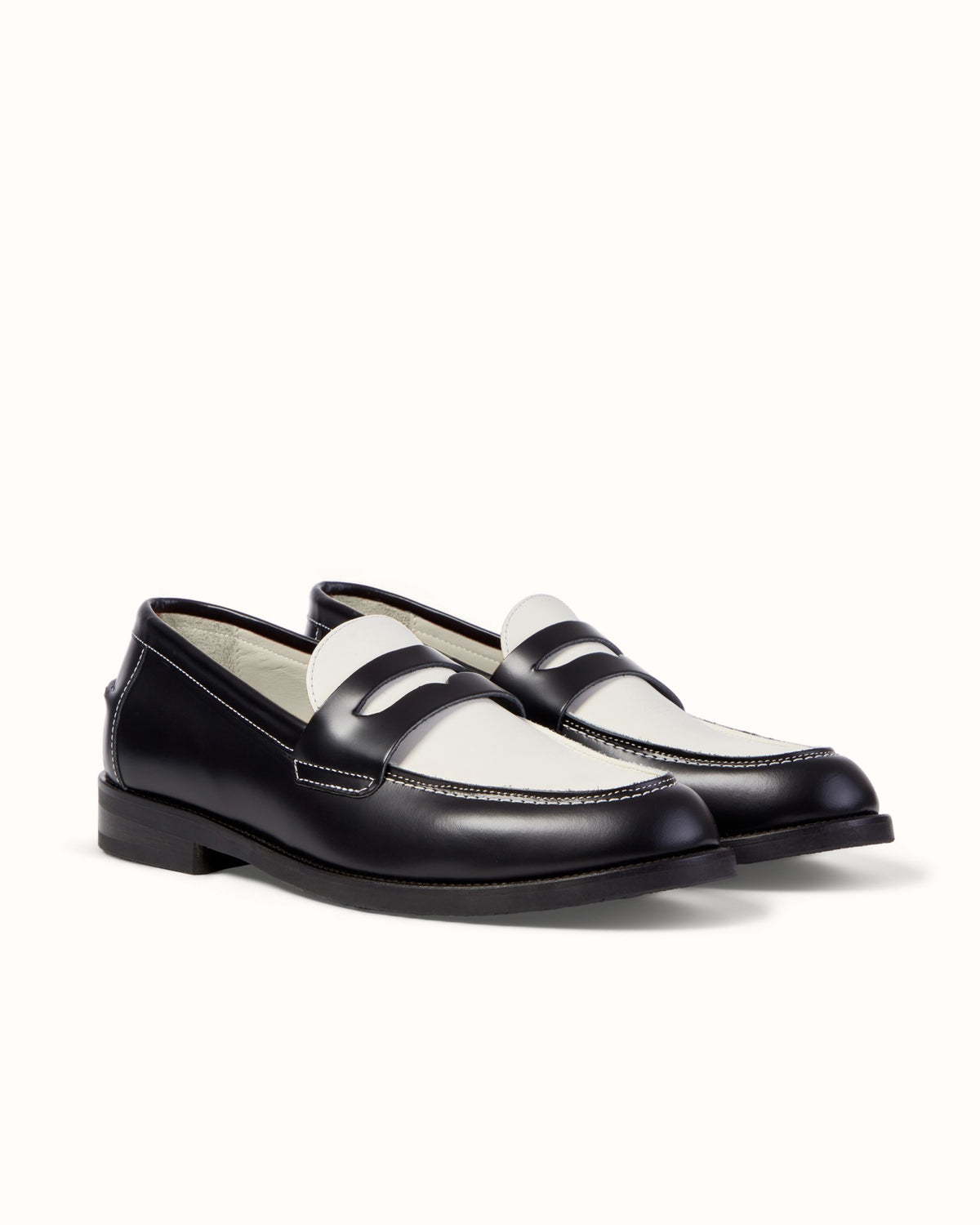 Wilde Black + White Penny Loafer - Men's