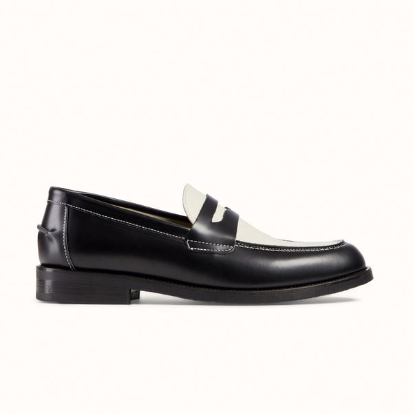 Wilde Black + White Penny Loafer - Men's