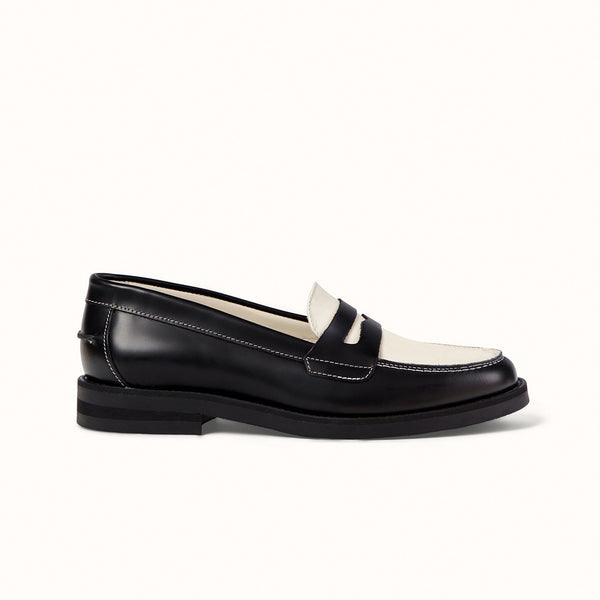 Wilde Black + White Penny Loafer - Women's