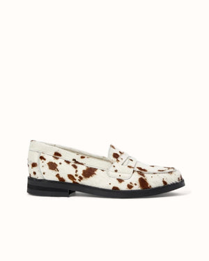 Wilde Brown Cow Pony Penny Loafer - Women's