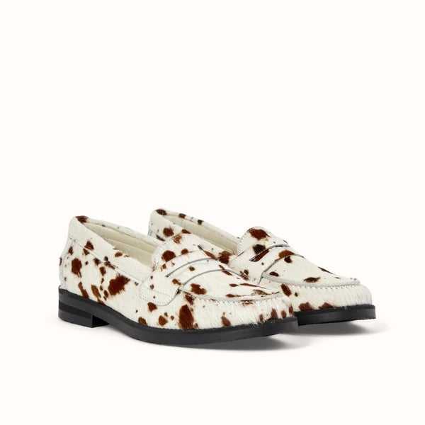 Wilde Brown Cow Pony Penny Loafer - Women's